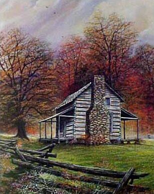 John Oliver Cabin Fall by Randall Ogle