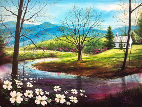 Spring Reflections Matted Print by Randall Ogle